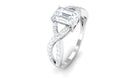 2.50 CT Octagon Cut Solitaire Zircon Crossover Engagement Ring Zircon - ( AAAA ) - Quality - Rosec Jewels