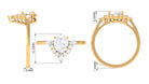 2.75 CT Oval Zircon Unique Engagement Ring in Gold Zircon - ( AAAA ) - Quality - Rosec Jewels