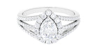 2.50 CT Split Shank Pear Cut Zircon Statement Engagement Ring Zircon - ( AAAA ) - Quality - Rosec Jewels