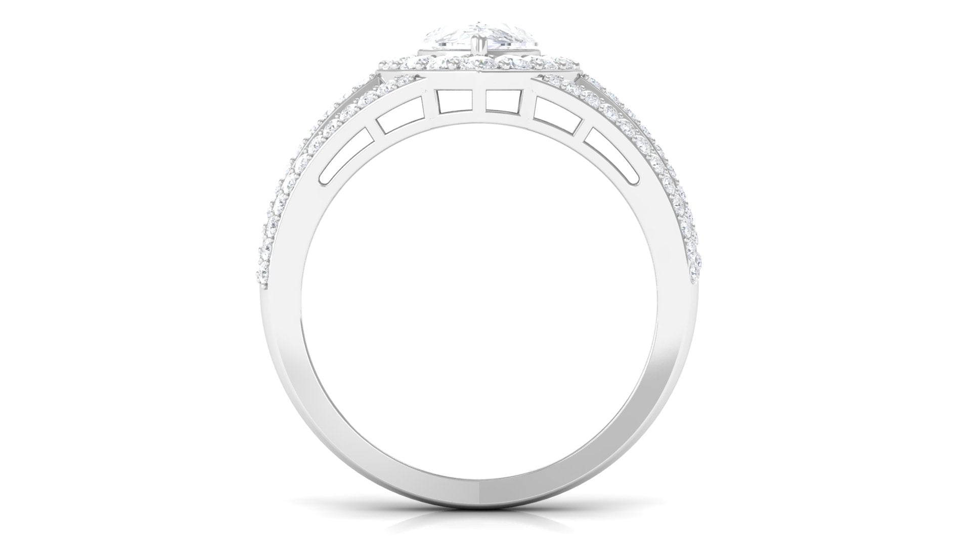2.50 CT Split Shank Zircon Teardrop Engagement Ring Zircon - ( AAAA ) - Quality - Rosec Jewels