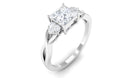 1.25 CT Princess Cut Cubic Zirconia Crossover Engagement Ring Zircon - ( AAAA ) - Quality - Rosec Jewels