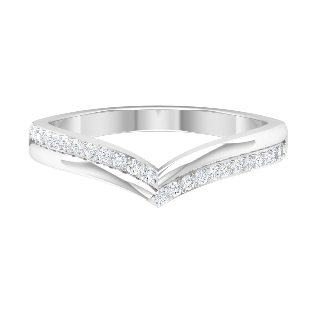Elegant Diamond Chevron Ring in Pave Setting for Women