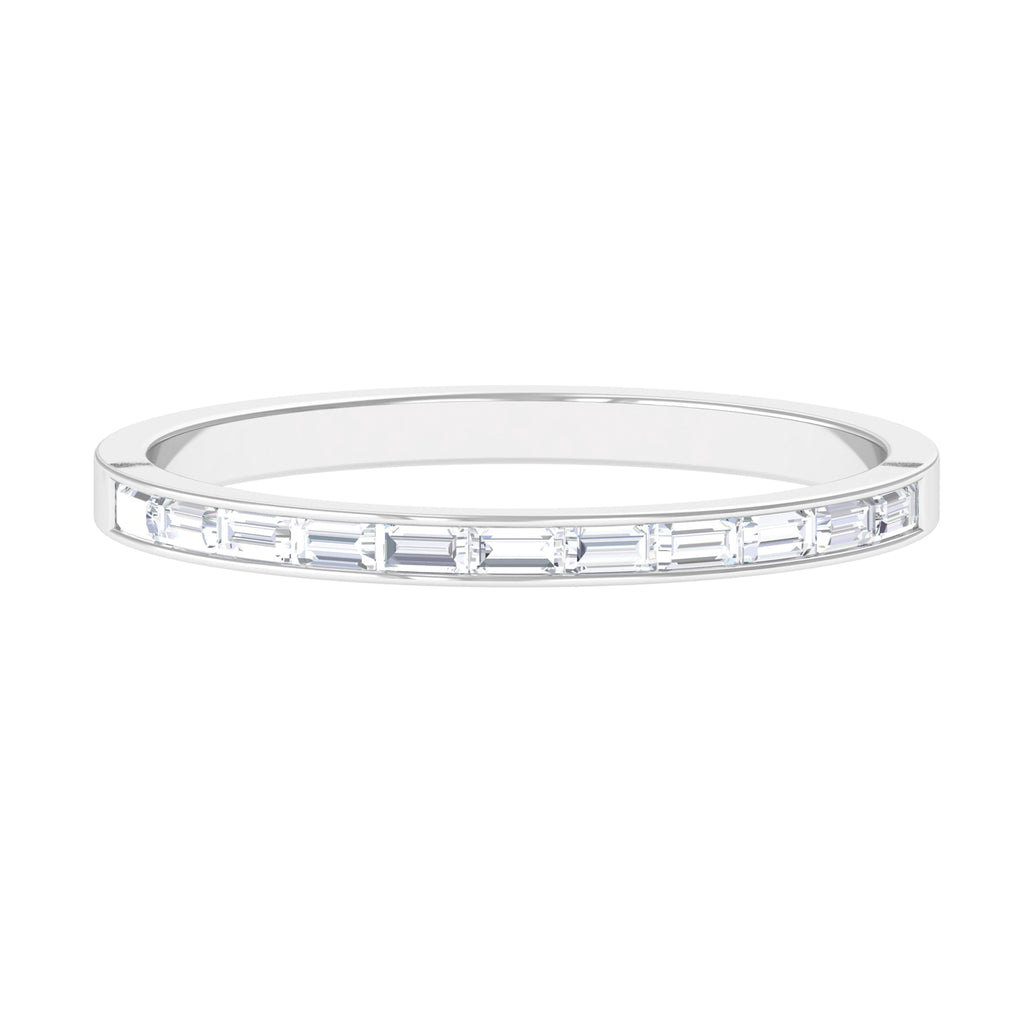 Elegant Stackable Ring with 1/2 CT Baguette Diamond in Channel Setting