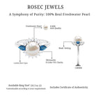 8.50 CT Freshwater Pearl Solitaire Ring with London Blue Topaz and Moissanite Halo Freshwater Pearl - ( AAA ) - Quality - Rosec Jewels