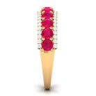 1.50 CT Ruby and Diamond Semi Eternity Ring Ruby - ( AAA ) - Quality - Rosec Jewels