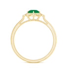 Vintage Inspired Emerald and Diamond Engagement Ring Emerald - ( AAA ) - Quality - Rosec Jewels