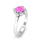 3/4 CT Vintage Style Pink Sapphire and Diamond Engagement Ring Pink Sapphire - ( AAA ) - Quality - Rosec Jewels