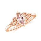 Marquise Cut Morganite Solitaire Celtic Ring in Bezel Setting Morganite - ( AAA ) - Quality - Rosec Jewels