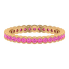 1.25 CT Pink Sapphire Eternity Band in Half Bezel Beaded Setting Pink Sapphire - ( AAA ) - Quality - Rosec Jewels