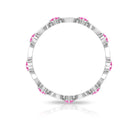 Natural Pink Sapphire Open Heart Eternity Band Ring Pink Sapphire - ( AAA ) - Quality - Rosec Jewels