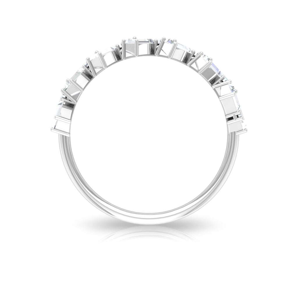 3/4 CT Baguette Cut Moissanite Braided Half Eternity Ring Moissanite - ( D-VS1 ) - Color and Clarity - Rosec Jewels