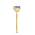 Tanzanite Engagement Ring with Diamond Trio Tanzanite - ( AAA ) - Quality - Rosec Jewels