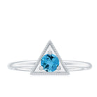 Triangle Shape Ring with Swiss Blue Topaz and Milgrain Detailing Swiss Blue Topaz - ( AAA ) - Quality - Rosec Jewels