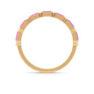 1/2 CT Baguette Pink Sapphire and Diamond Half Eternity Stackable Ring Pink Sapphire - ( AAA ) - Quality - Rosec Jewels