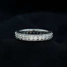 Moissanite Eternity Band Ring with Milgrain Detailing Moissanite - ( D-VS1 ) - Color and Clarity - Rosec Jewels