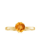 1.25 CT Real Citrine Solitaire Ring in Lotus Basket Setting Citrine - ( AAA ) - Quality - Rosec Jewels