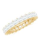 Full Eternity Band Ring with Princess Cut Moissanite Moissanite - ( D-VS1 ) - Color and Clarity - Rosec Jewels