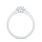 0.75 CT Moonstone and Diamond Halo Engagement Ring Moonstone - ( AAA ) - Quality - Rosec Jewels