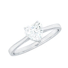 Heart Shape Simple Solitaire Ring with Moissanite Moissanite - ( D-VS1 ) - Color and Clarity - Rosec Jewels