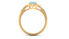 1.50 CT Art Deco Engagement Ring with Oval Shape Aquamarine and Diamond Accent Aquamarine - ( AAA ) - Quality - Rosec Jewels