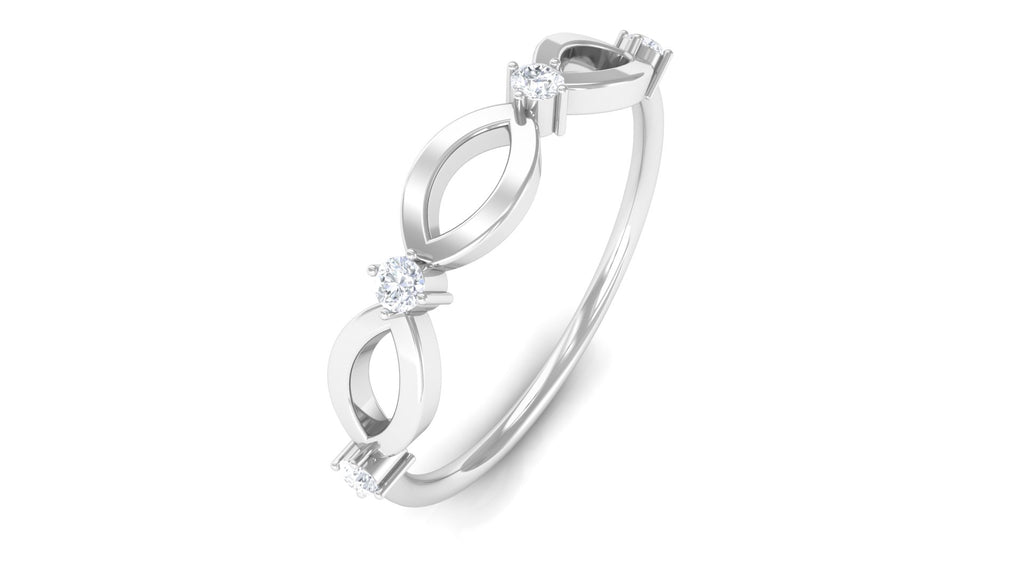 Moissanite Minimal Infinity Promise Ring Moissanite - ( D-VS1 ) - Color and Clarity - Rosec Jewels