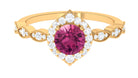 1.25 CT Vintage Style Pink Tourmaline Engagement Ring with Diamond Pink Tourmaline - ( AAA ) - Quality - Rosec Jewels