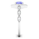 1.50 CT Vintage Style Tanzanite Engagement Ring with Diamond Accent Tanzanite - ( AAA ) - Quality - Rosec Jewels
