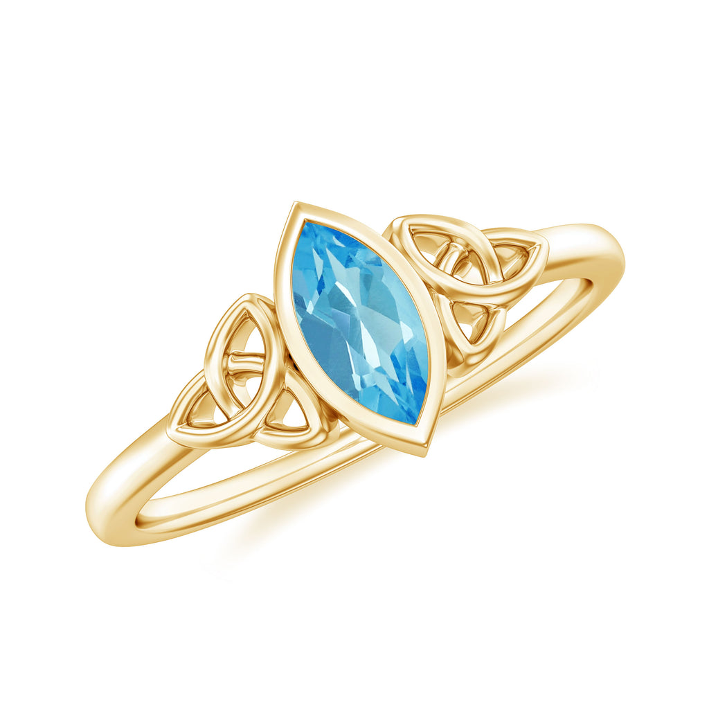 0.50 CT Marquise Cut Swiss Blue Topaz Solitaire Ring in Gold Swiss Blue Topaz - ( AAA ) - Quality - Rosec Jewels