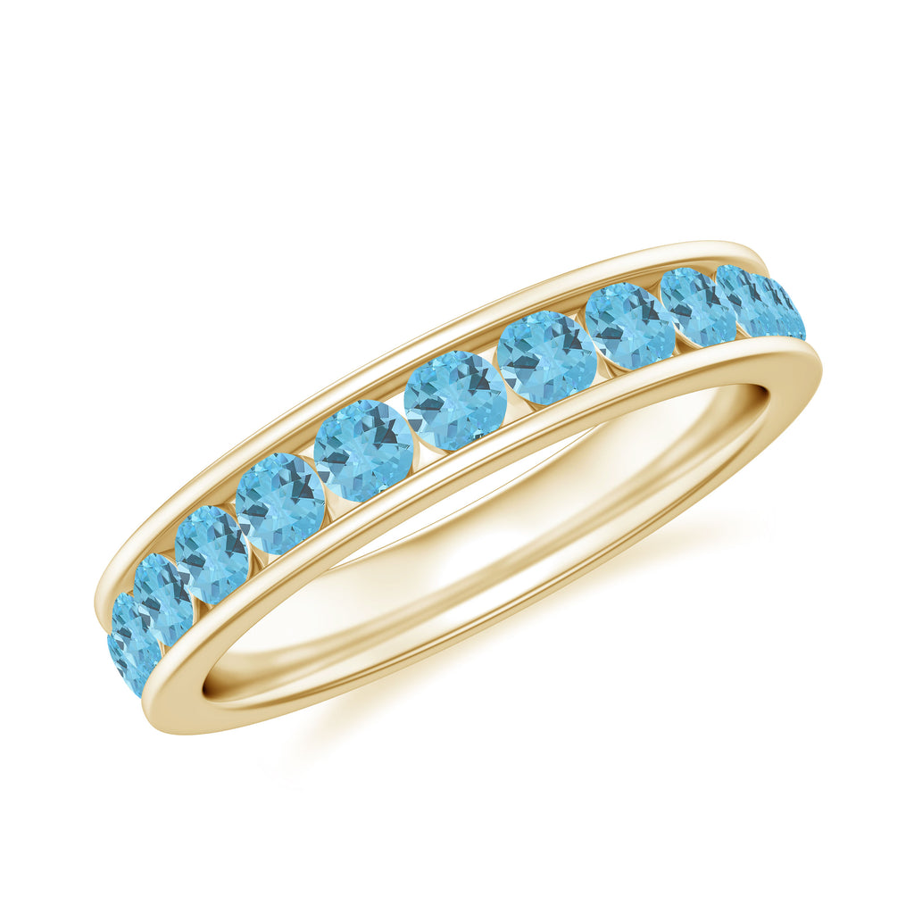 3.75 CT Swiss Blue Topaz Full Eternity Ring in Channel Setting Swiss Blue Topaz - ( AAA ) - Quality - Rosec Jewels