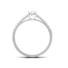 Basket Set Round Moissanite Side Stone Engagement Ring Moissanite - ( D-VS1 ) - Color and Clarity - Rosec Jewels