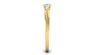 Oval Aquamarine East West Promise Ring with Diamond Aquamarine - ( AAA ) - Quality - Rosec Jewels