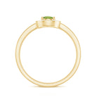 Classic Peridot and Diamond Halo Engagement Ring Peridot - ( AAA ) - Quality - Rosec Jewels