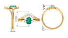1.5 CT Certified Emerald and Diamond Designer Wedding Ring Set Emerald - ( AAA ) - Quality - Rosec Jewels