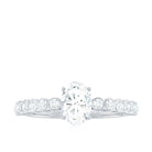 1.75 CT Prong Set Oval Cubic Zirconia Solitaire Engagement Ring Zircon - ( AAAA ) - Quality - Rosec Jewels