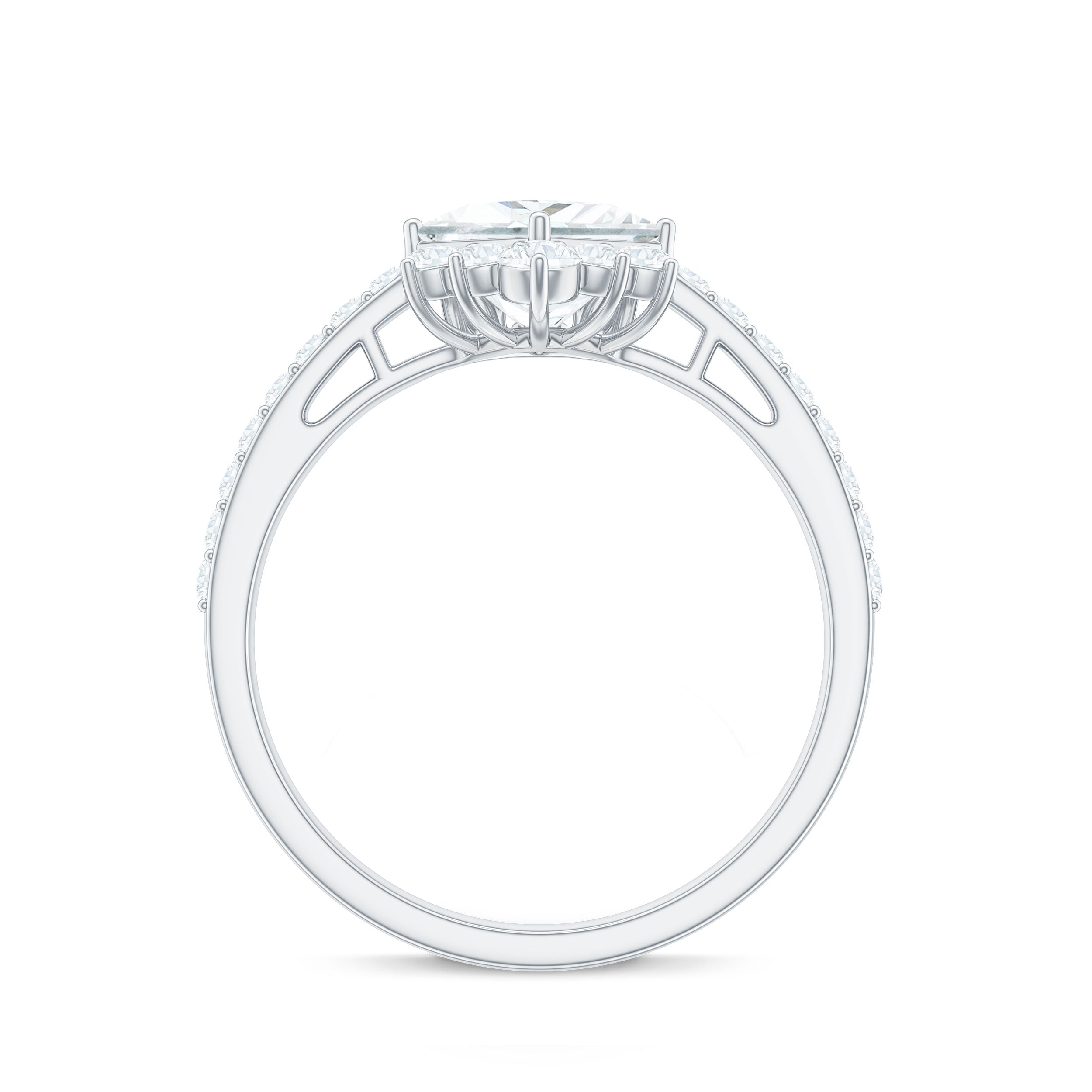 1.75 CT Princess Cut Solitaire Zircon Designer Engagement Ring Zircon - ( AAAA ) - Quality - Rosec Jewels