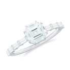 1.75 CT Asscher Cut Solitaire Moissanite Side Stone Engagement Ring Moissanite - ( D-VS1 ) - Color and Clarity - Rosec Jewels