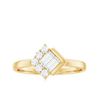 1/2 Carat Minimal Moissanite Baguette Promise Ring in Gold Moissanite - ( D-VS1 ) - Color and Clarity - Rosec Jewels