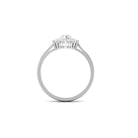 Heart Shape Zircon Statement Engagement Ring with Double Halo Zircon - ( AAAA ) - Quality - Rosec Jewels