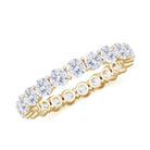 Round Cubic Zirconia Full Eternity Band Ring in Gold Zircon - ( AAAA ) - Quality - Rosec Jewels