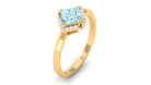 0.75 CT Princess Cut Aquamarine Simple Engagement Ring with Diamond Aquamarine - ( AAA ) - Quality - Rosec Jewels