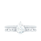 Solitaire Lab Grown Diamond Double Band Ring Lab Grown Diamond - ( EF-VS ) - Color and Clarity - Rosec Jewels