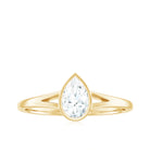 Pear Cut Lab Grown Diamond Solitaire Ring in Split Shank Lab Grown Diamond - ( EF-VS ) - Color and Clarity - Rosec Jewels