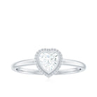 Lab Grown Diamond Heart Solitaire Ring with Engraved Details Lab Grown Diamond - ( EF-VS ) - Color and Clarity - Rosec Jewels