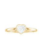 Heart Shape Lab Grown Diamond Solitaire Ring in Split Shank Lab Grown Diamond - ( EF-VS ) - Color and Clarity - Rosec Jewels