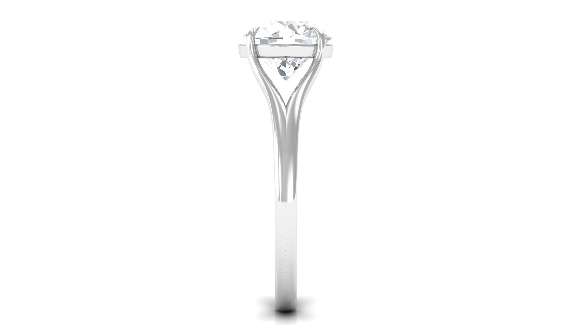 Claw Set Solitaire Lab Grown Diamond Ring in Split Shank Lab Grown Diamond - ( EF-VS ) - Color and Clarity - Rosec Jewels