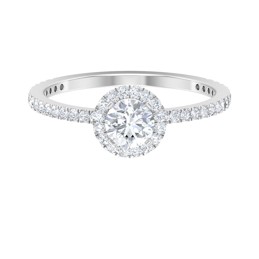 Round Lab Grown Diamond Promise Engagement Ring Lab Grown Diamond - ( EF-VS ) - Color and Clarity - Rosec Jewels