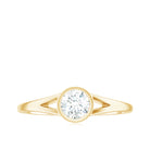 Round Shape Lab Grown Diamond Solitaire Ring in Split Shank Lab Grown Diamond - ( EF-VS ) - Color and Clarity - Rosec Jewels