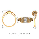 Lab Grown Diamond Vintage Inspired Engagement Ring Lab Grown Diamond - ( EF-VS ) - Color and Clarity - Rosec Jewels