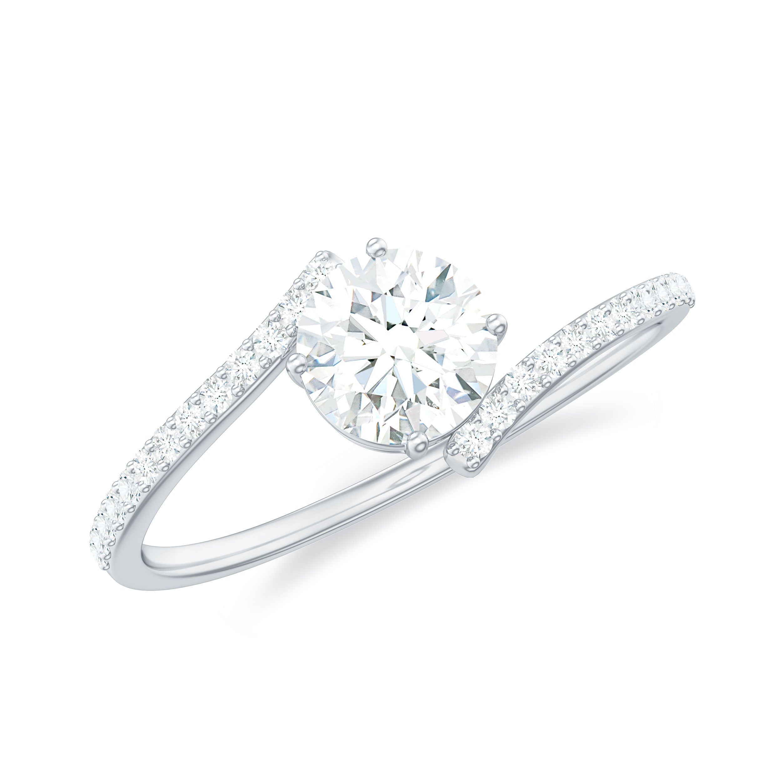 Lab Grown Diamond Solitaire Promise Engagement Ring Lab Grown Diamond - ( EF-VS ) - Color and Clarity - Rosec Jewels