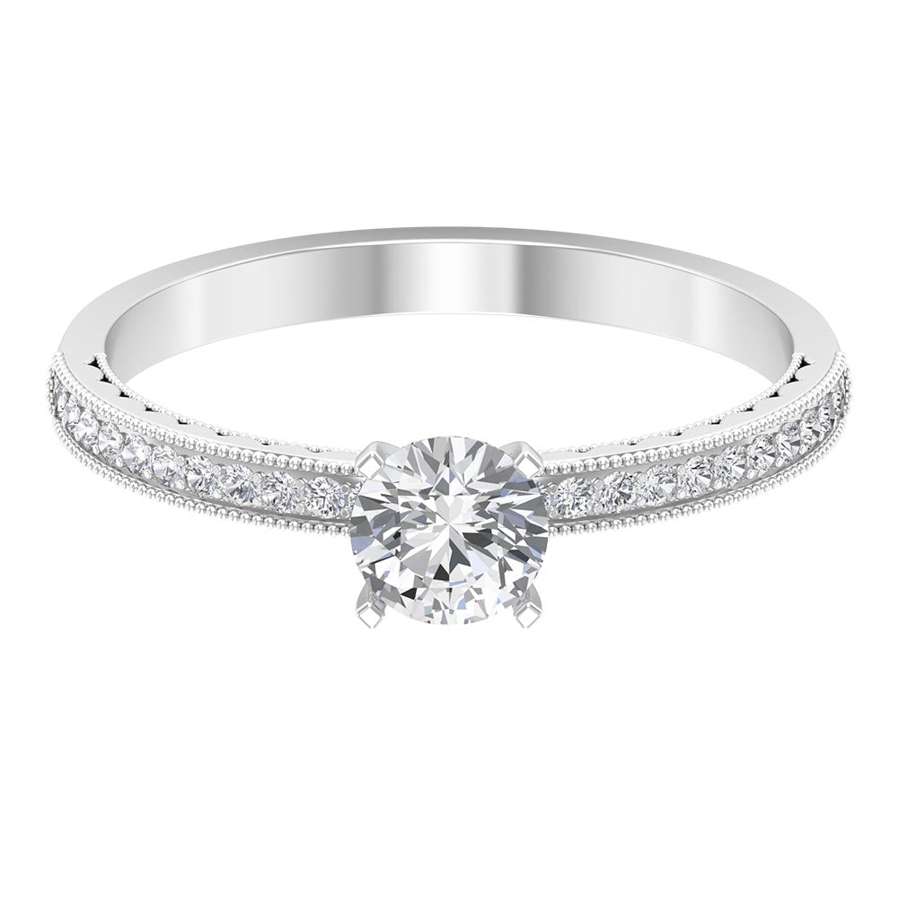 Lab Grown Diamond Solitaire Engagement Ring Lab Grown Diamond - ( EF-VS ) - Color and Clarity - Rosec Jewels